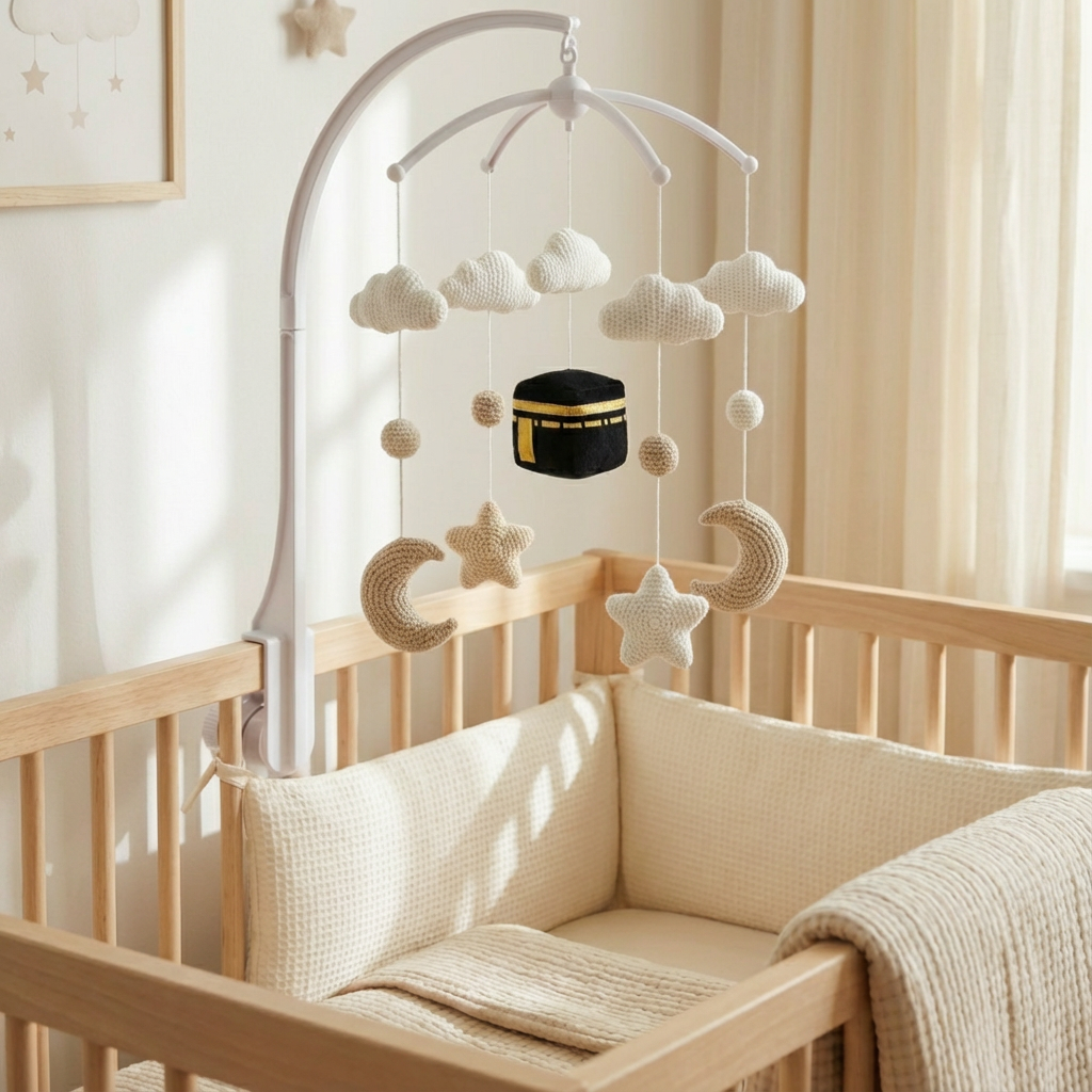 Kaaba Baby-Mobile für Kinderbett schwarz