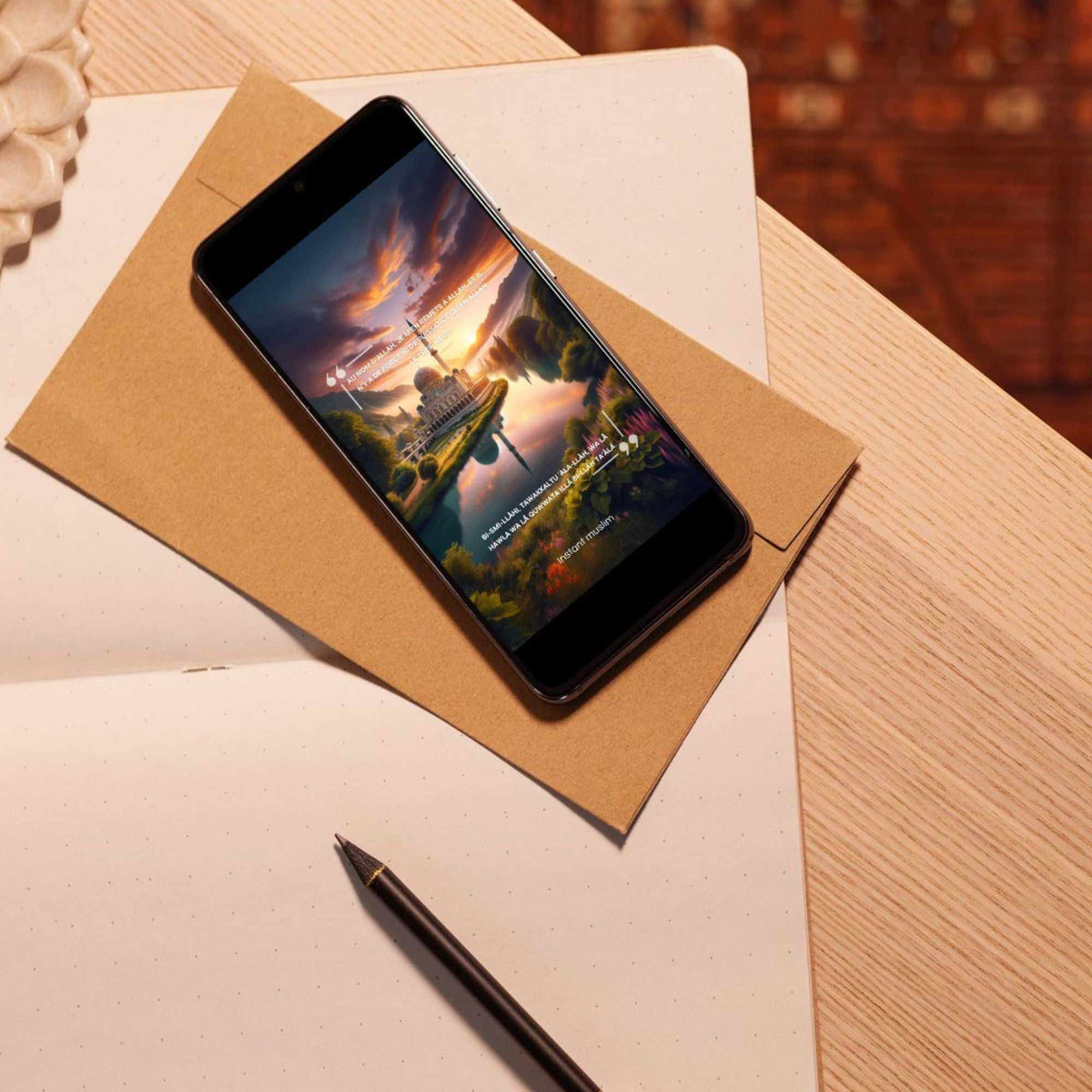Pack de 31 fonds d'écran apaisants avec Duas en calligraphie pour smartphone