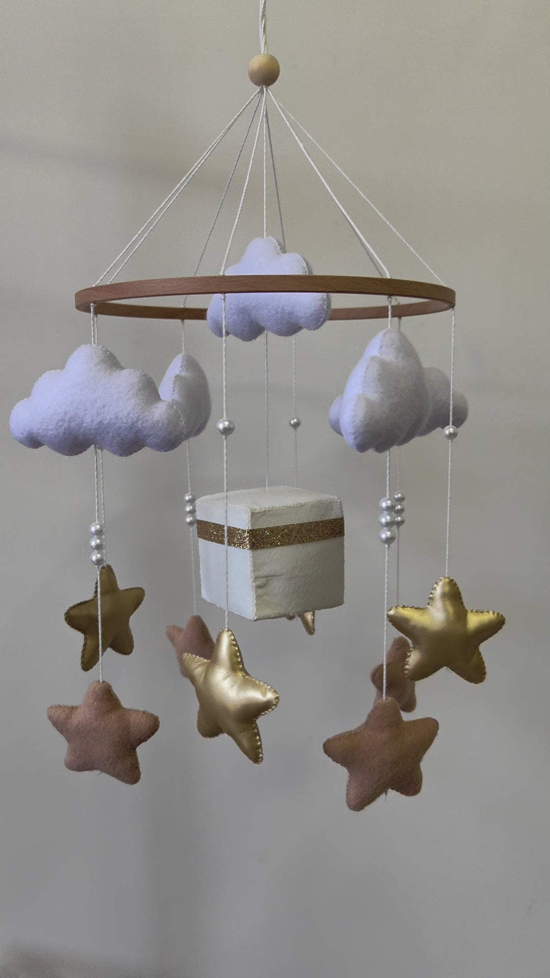 Mobile bébé kaaba pour berceau Blanc