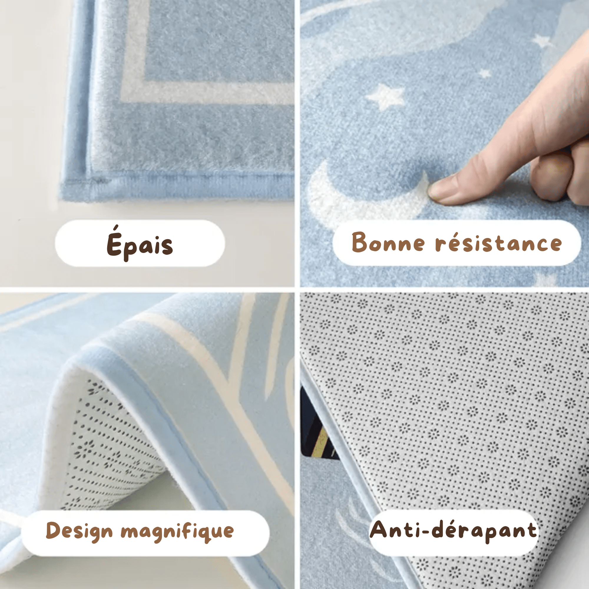 Tapis de prière pour enfant confortable disponible en deux couleurs, idéal comme cadeau.