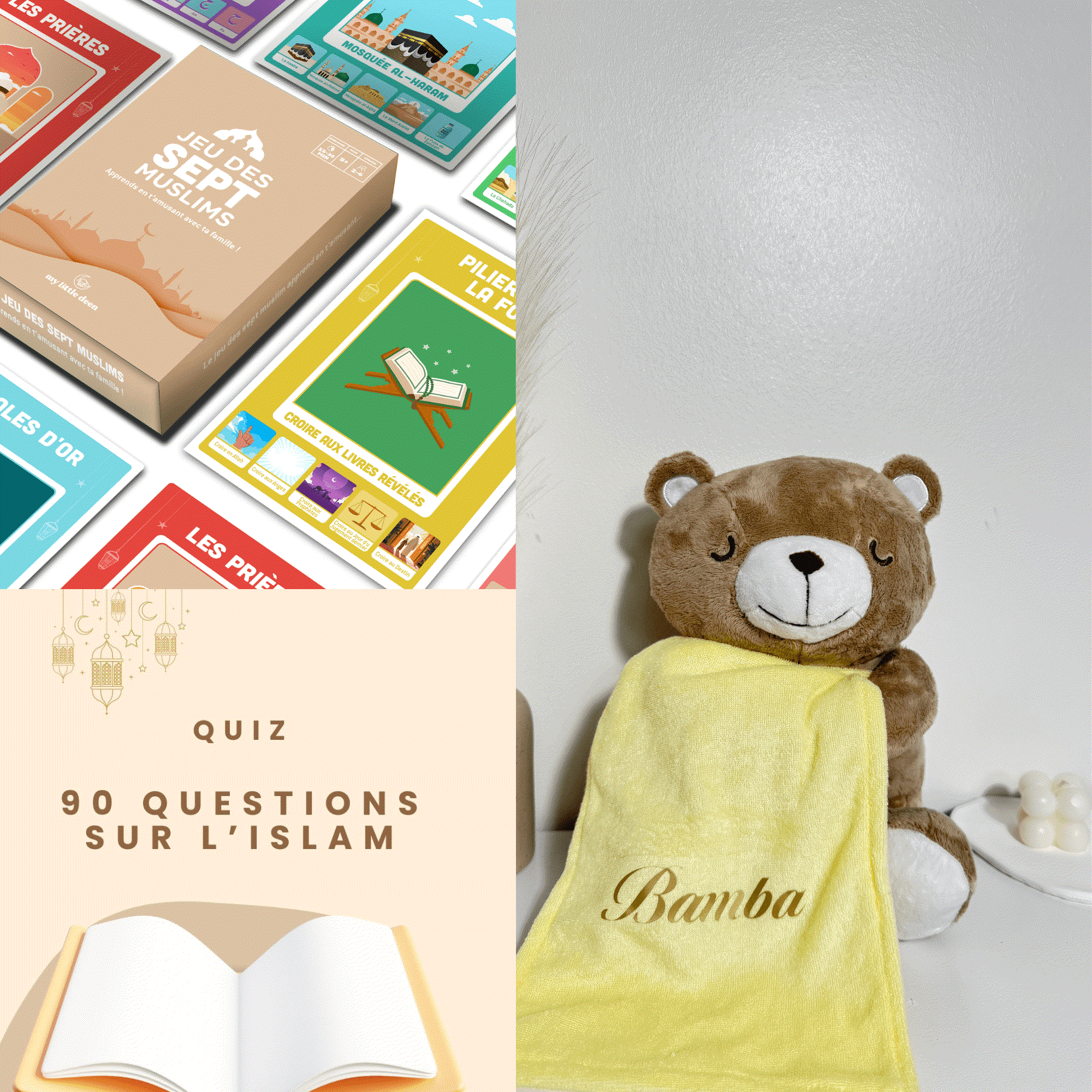 Peluche Little Deen éducative avec jeu et quiz sur l'Islam pour enfants