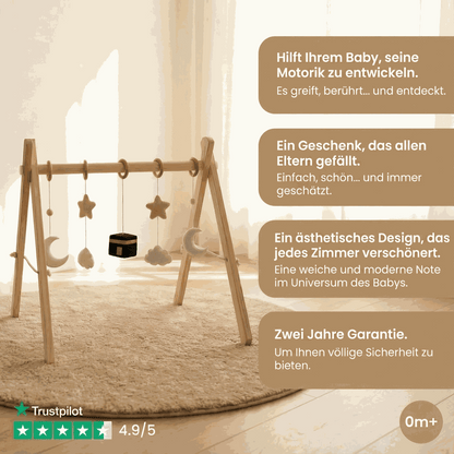 Arche d'éveil en bois Kaaba édition avec jouets suspendus et symboles islamiques doux