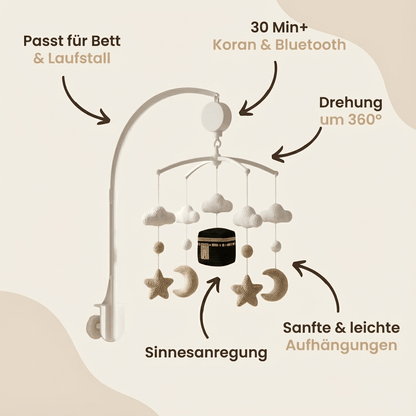 Mobile pour berceau bébé islamique design Kaaba avec Bluetooth et récitations coraniques