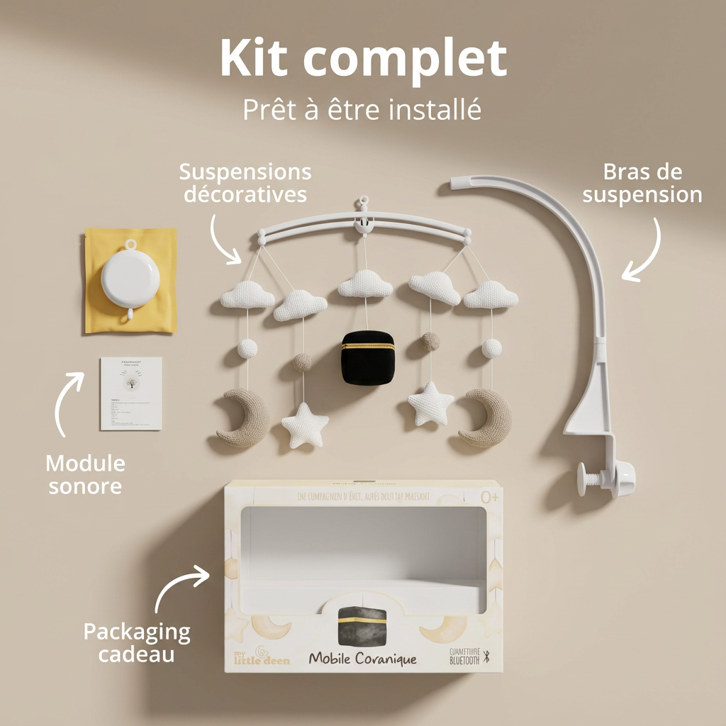 Mobile coranique bébé kaaba pour berceau